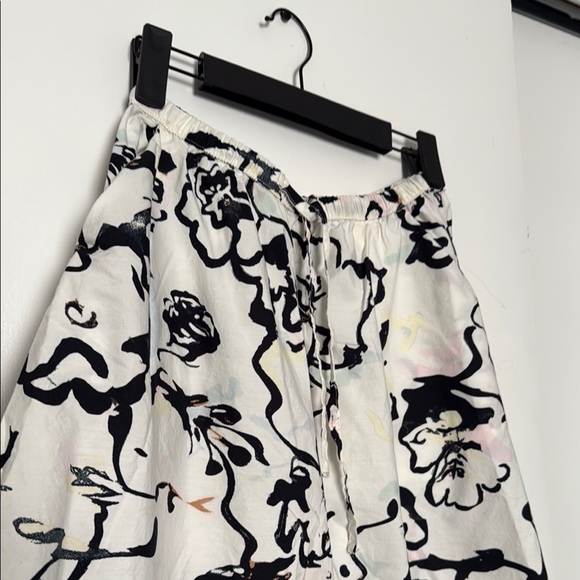 A New Day Black and White Midi A-Line Skirt Tie Front - Picture 4 of 7